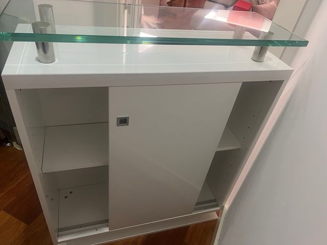 Mueble Diseño Blanco Brillo Cristal