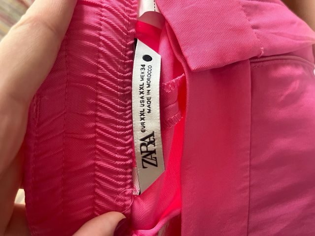 Conjunto Zara Pantalón y Blusón Rosa