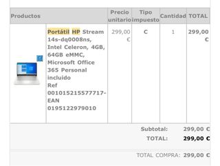 Portátil HP Stream 14s