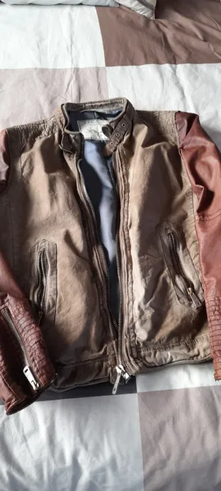 Cazadora Vestir Beige y Marrón