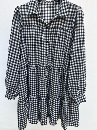 Vestido cuadros blanco y negro talla única