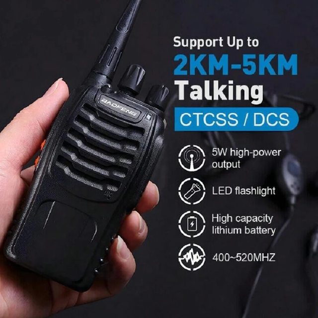 2 Baofeng BF-88E Walkie Talkie Senza Fili