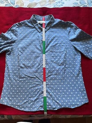 Camisa Cortefiel Azul Lunares blancos, manga larga