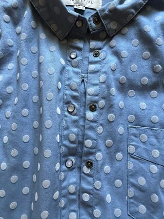 Camisa Cortefiel Azul Lunares blancos, manga larga