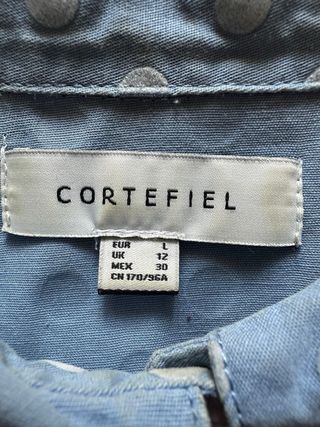 Camisa Cortefiel Azul Lunares blancos, manga larga