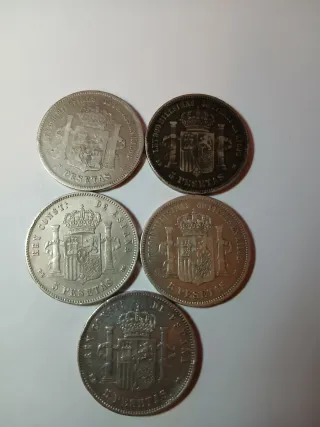 Lote 15 monedas españolas Amadeo I Alfonso XII