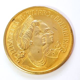 Medaglia dorata 1969 Regina Elisabetta e Filippo