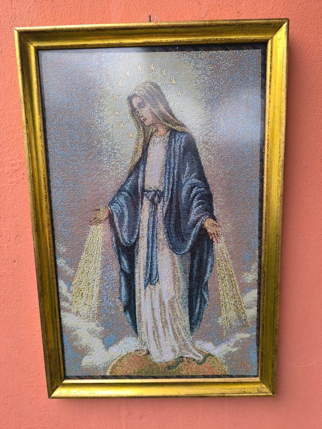 Cuadro Virgen Milagrosa Gobelino Marco Dorado