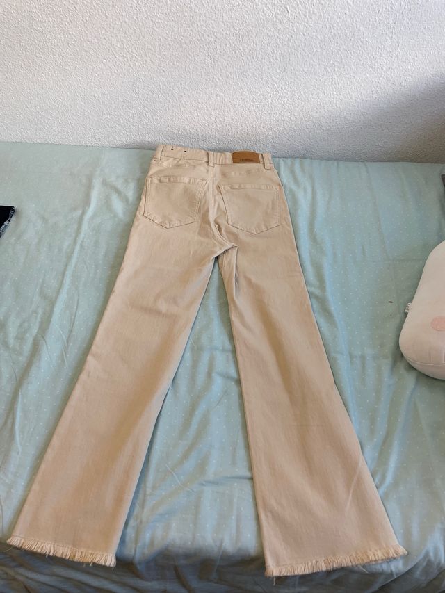 Pantalones vaqueros campana mujer talla 32, ud:7€
