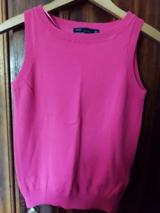 Jersey sin mangas Zara fucsia