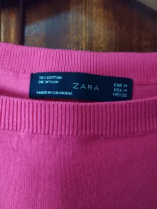 Jersey sin mangas Zara fucsia