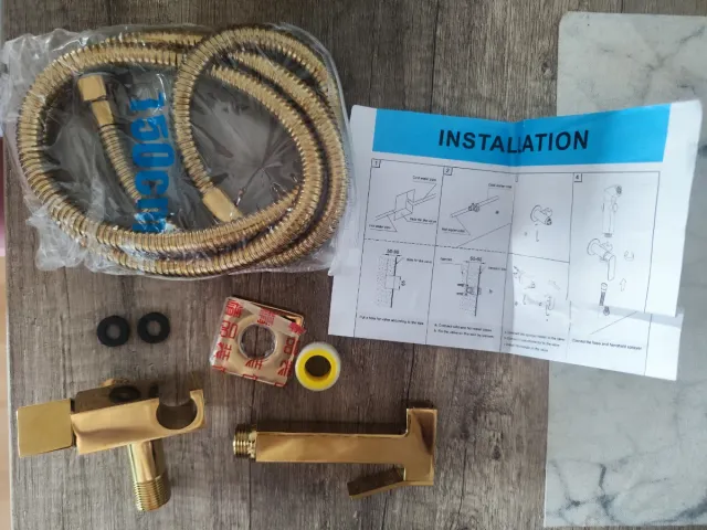 Kit Ducha Higiénica Latón Dorado