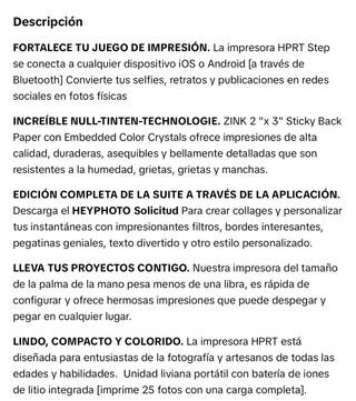 Impresora Fotos portátil blanca nueva