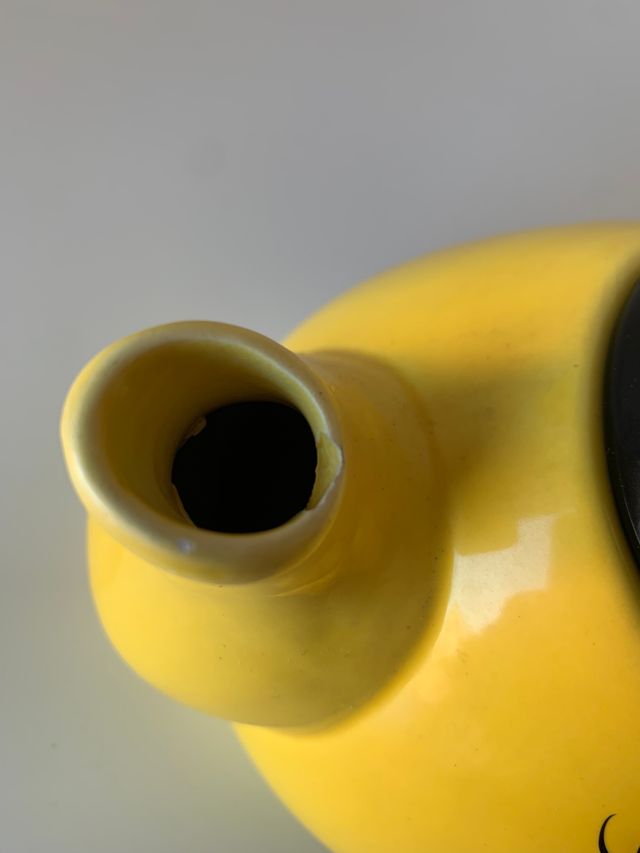 Set Teiera e 6 Tazze Gialle Faccine