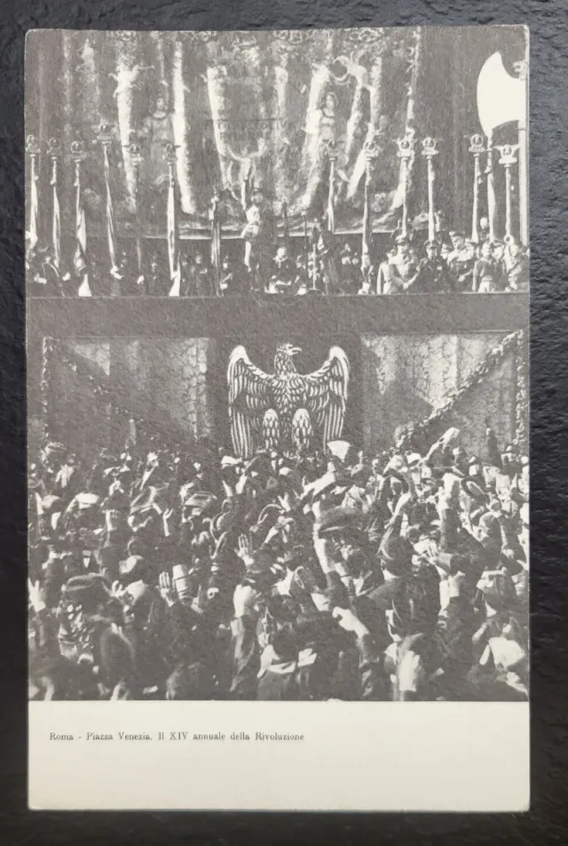 Cartolina Piaz Venezia XIV Anniversario Rivoluzion