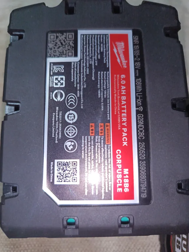 2 Batería Milwaukee M18 6.0 Ah