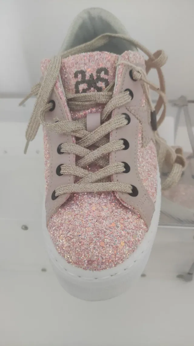 Sneakers donna rosa glitter