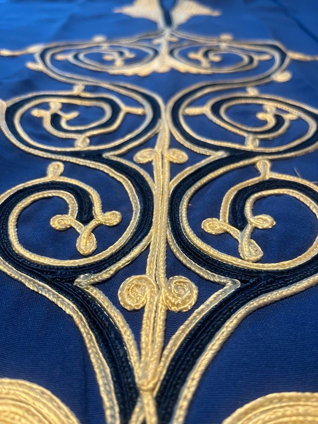 Chilaba azul y dorada talla única