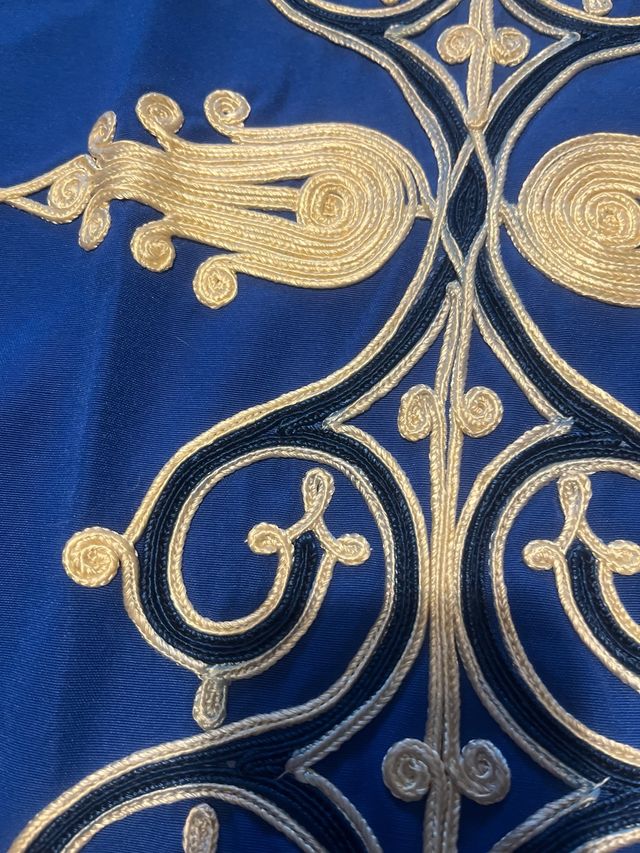 Chilaba azul y dorada talla única