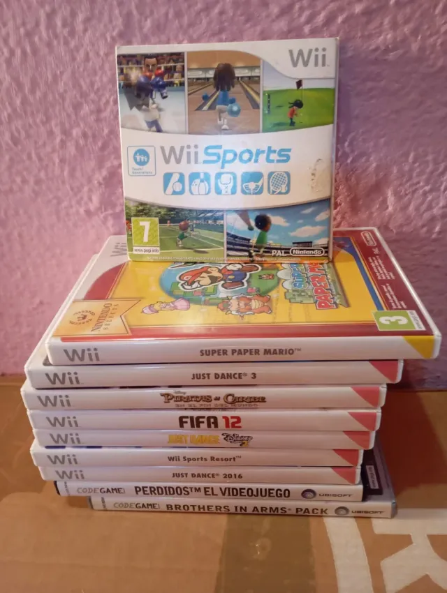 Lote 8 Juegos Wii: Super Paper Mario, FIFA 12, Jus