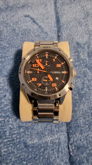 Orologio Fossil Uomo Nero Arancione