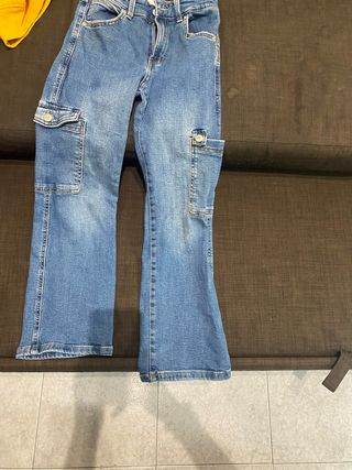 Pantalones vaqueros cargo campana talla 7-8