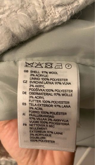 Cappotto lana grigio taglia 38/40 nuovo