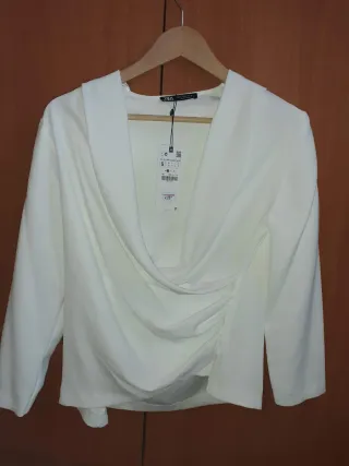 Blusa Zara Mujer Blanca Talla S