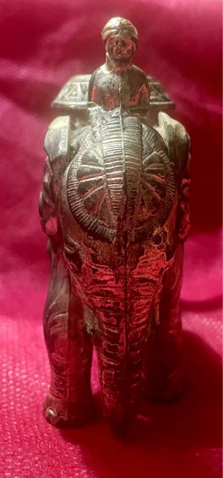 Elefante Hindú, Bronce Baño Plata, casa nobleza