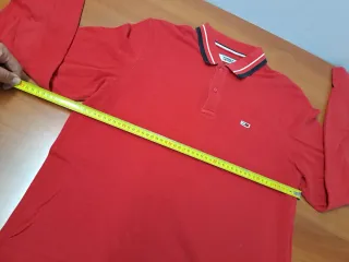 Camiseta Tommy Hilfiger Manga Larga Roja Algodón