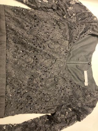 Vestido negro fiesta encaje y lentejuelas