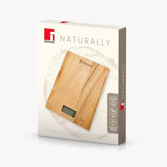 Bilancia digitale da cucina in legno di acacia