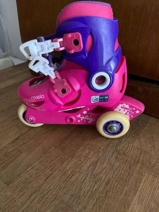 Patines niña Decathlon rosas y morados. talla 26/2