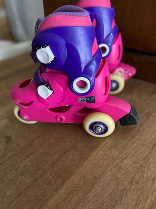 Patines niña Decathlon rosas y morados. talla 26/2