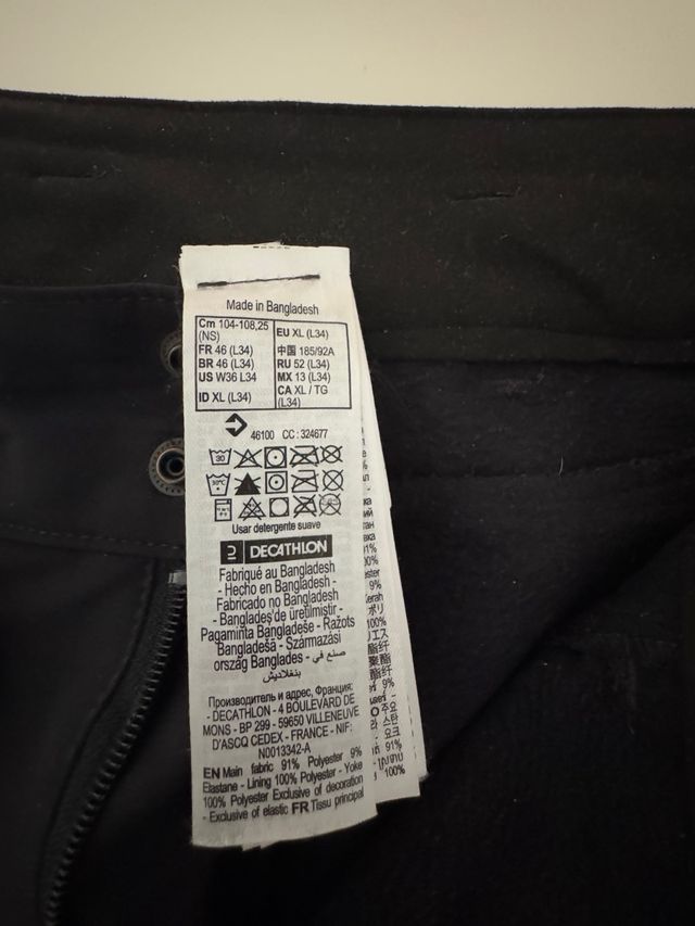 Pantalón senderismo hombre negro