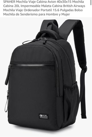 Mochila SPAHER Negra Viaje Cabina 40x30x15