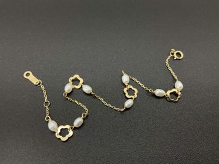 pulsera oro 18k con piedra con perla