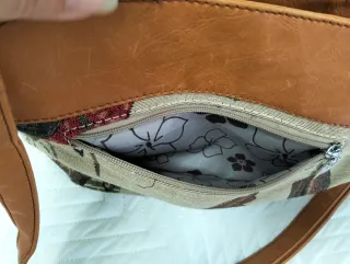 Bolso vintage mujer caballo beige/marrón