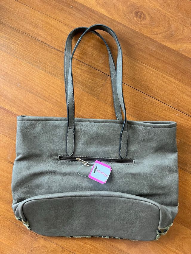 Bolso Identy&co Gris y Animal Print