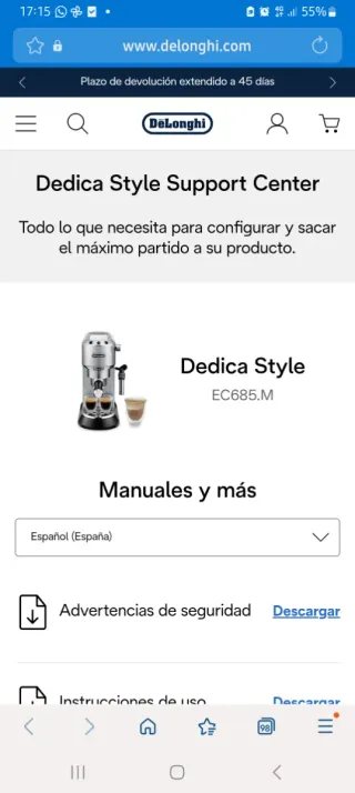 Cafetera DeLonghi Dedica Roja