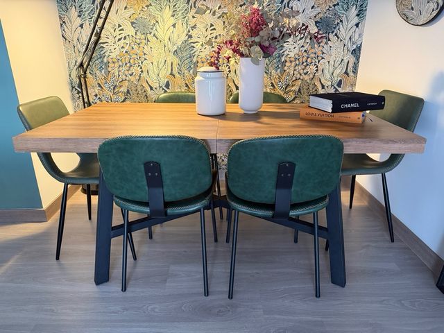 Mesa Comedor Extensible Madera y Metal de diseño