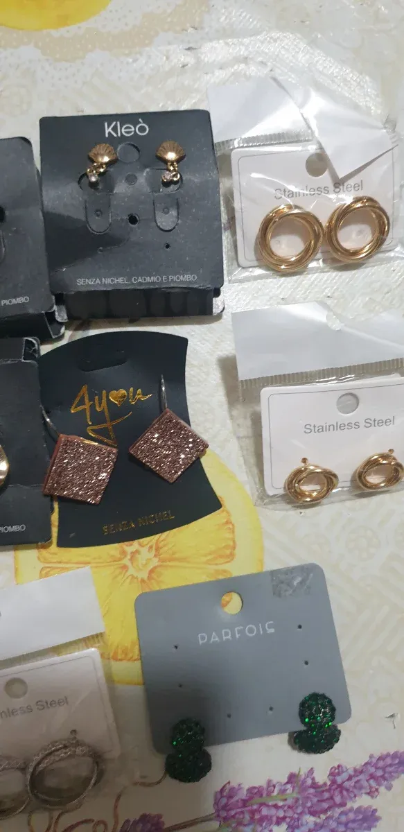 Lotto 15 paia orecchini Kleò oro/argento