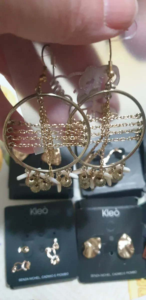 Lotto 15 paia orecchini Kleò oro/argento
