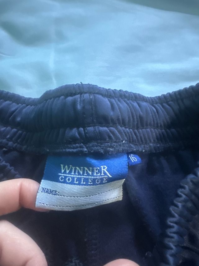 Pantalón deportivo azul con rayas