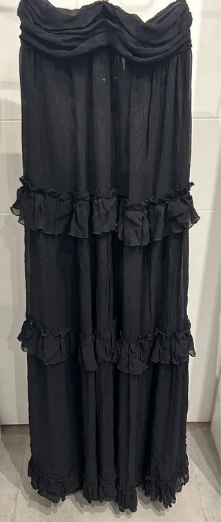 Vestido Negro Mango Fiesta Largo