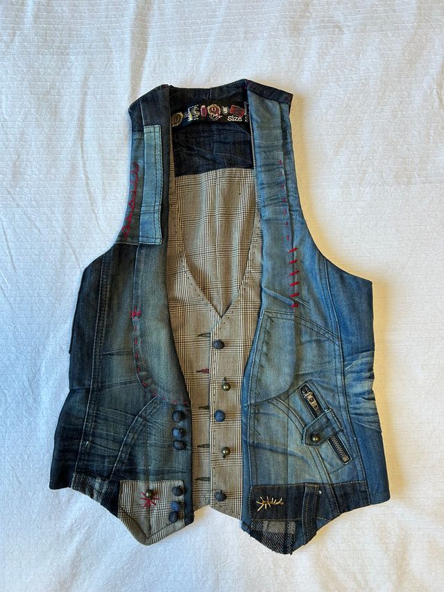 Chaleco vaquero patchwork talla S