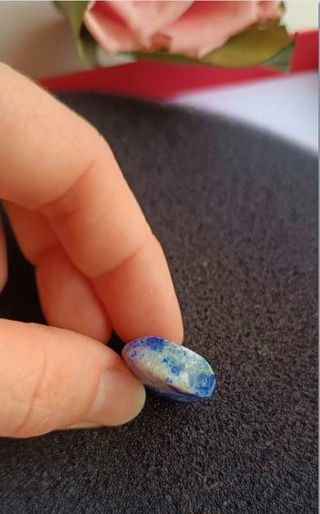 Nuovo- Lapislazzuli burattato di 5 gr blu-oro