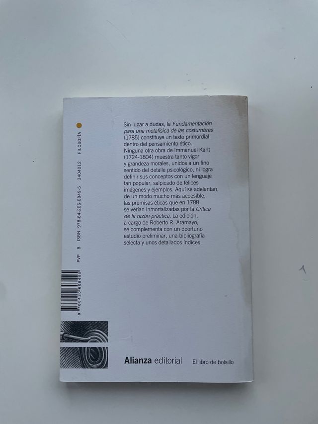 Fundamentación para una metafísica de las costu...