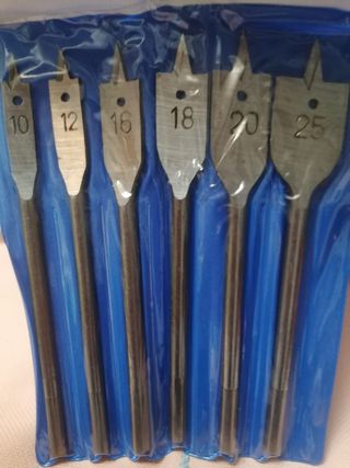 6 Brocas Planas Madera 10-25mm