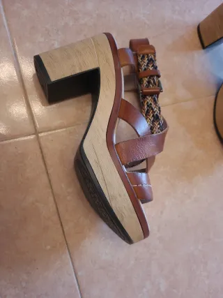 Sandalias Pikolinos Cuña Piel Marrón